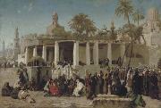 Wilhelm Gentz Crowds Gathering before the Tombs of the Caliphs oil painting reproduction